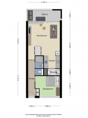 Plattegrond Groeseindstraat 53 01 TILBURG