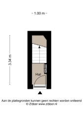Plattegrond De Ruijterweg 3 HAARLEM