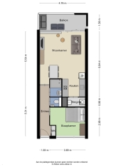 Plattegrond Groeseindstraat 53 01 TILBURG